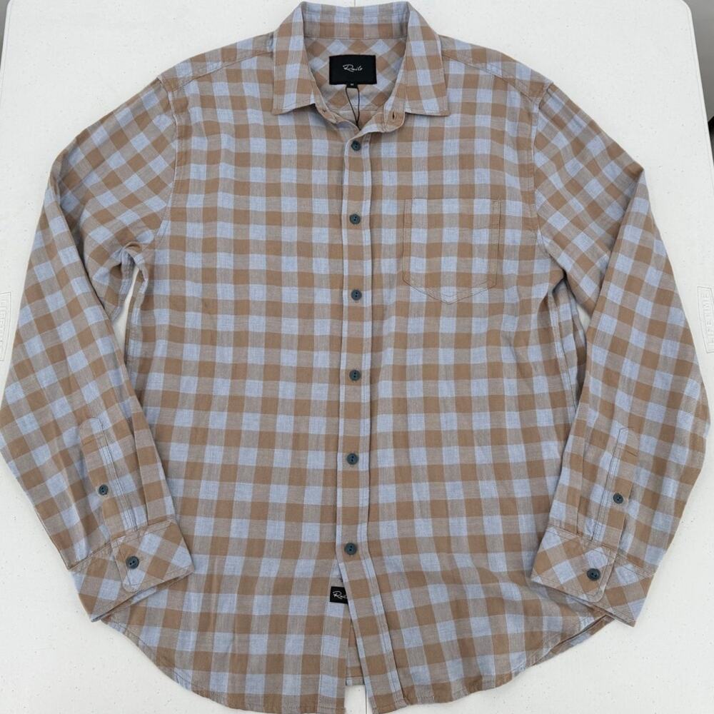 NWT Rails Wyatt Denim Paper Bag Heather Long Sleeve Button Down Shirt Size MED